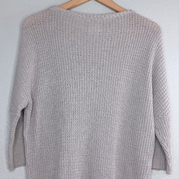 LA'T by L'Agence Open Knit-Paneled 100% Silket Cotton Jumper Sweater - Picture 6 of 16